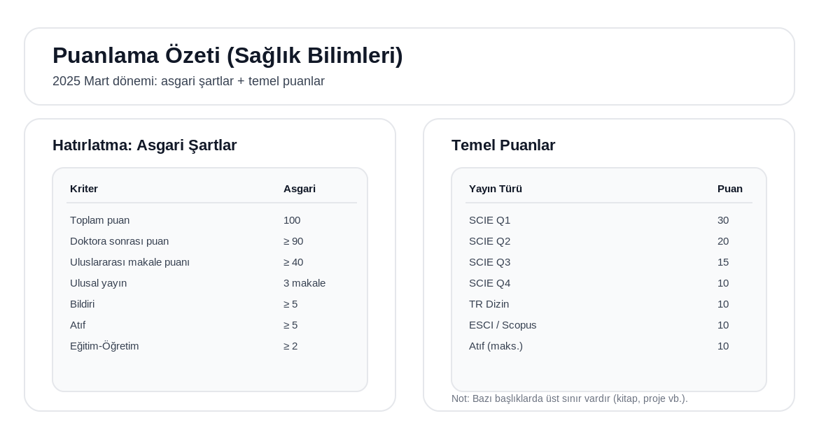 doçentlik başvuru puanlama